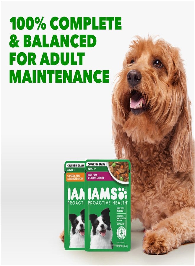 IAMS Proactive Health Adult Wet Dog Food, Chicken, Peas and Carrots Recipe, 3.5 oz. Pouch (16 Count, Pack of 1) - Image 4